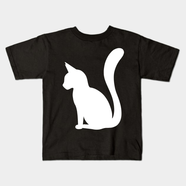 Cat Silhouette Kids T-Shirt by Cat Club